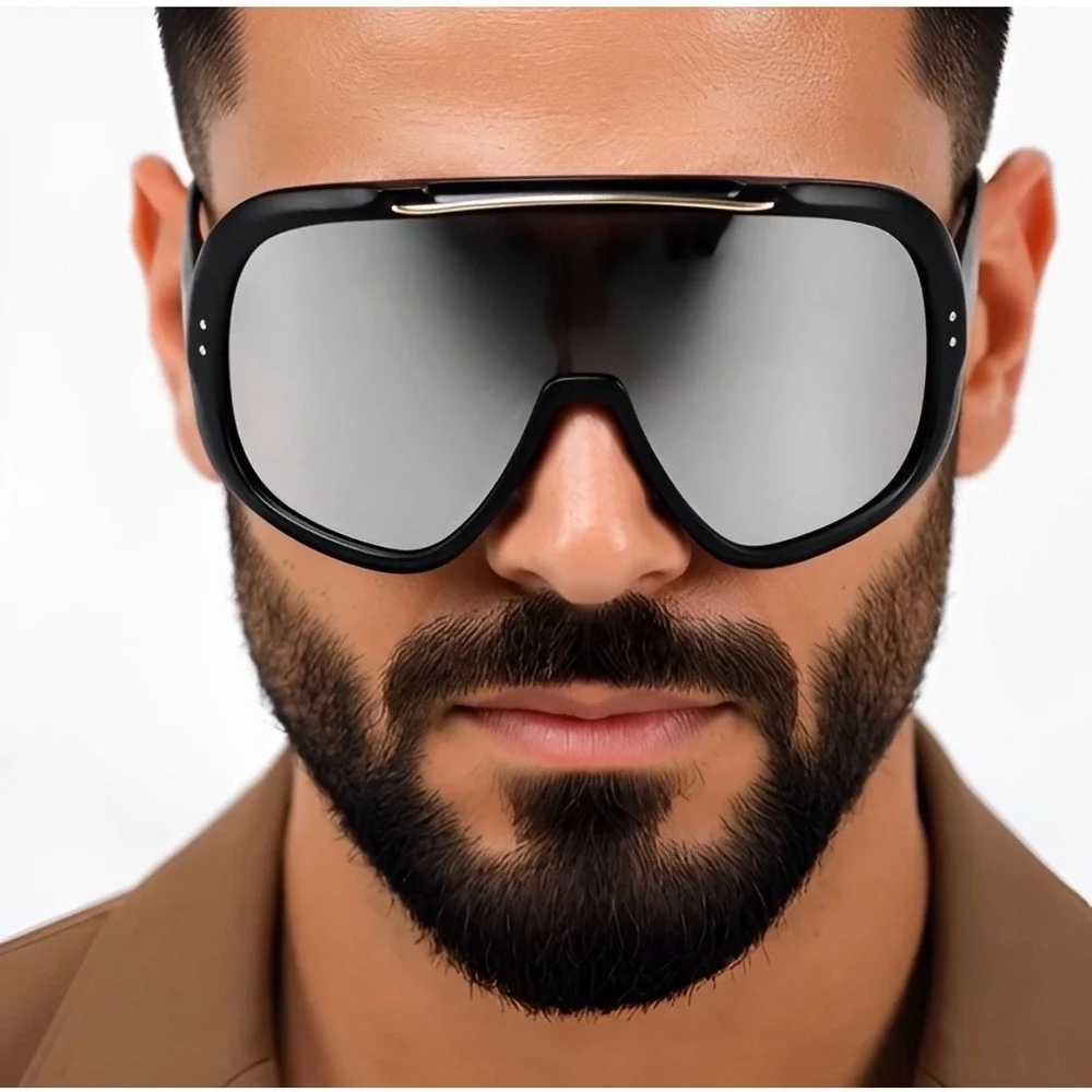Mens Sunglasses Bold Fashion  Trendy Wraparound Large Shades Gafas‎ Lentes 2026